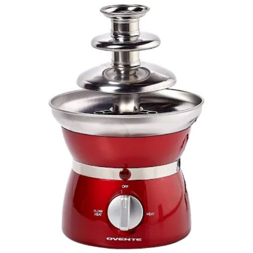 Ovente Electric 3-Tier Red Stainless Steel Chocolate Fountain (does Cheese also)